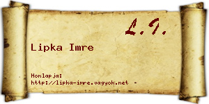 Lipka Imre névjegykártya